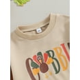 thumbnail image 6 of Wassery Baby Fall Sweatshirt 6M 12M 18M 24M 3T 4T Toddler Halloween Outfit for Boys Girls Long Sleeve Crew Neck Pumpkin/Turkey Print Pullover Tops, 6 of 9