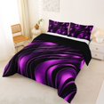 thumbnail image 2 of Castle Fairy 3D Metallic Purple Wave King Size Comforter Sets 3pcs,Shiny Layered Curved Graphic Comforters King Size,Violet Black,Black Reversible,1 Comforter and 2 Pillowcases, 2 of 6
