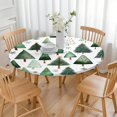 thumbnail image 3 of White Christmas Tree Pattern Round Fitted Tablecloth with Elastic Edge,Dining Table Cover Waterproof,Outdoor Round Tablecloth for Camping,Dining,Indoor and Outdoor, 3 of 7
