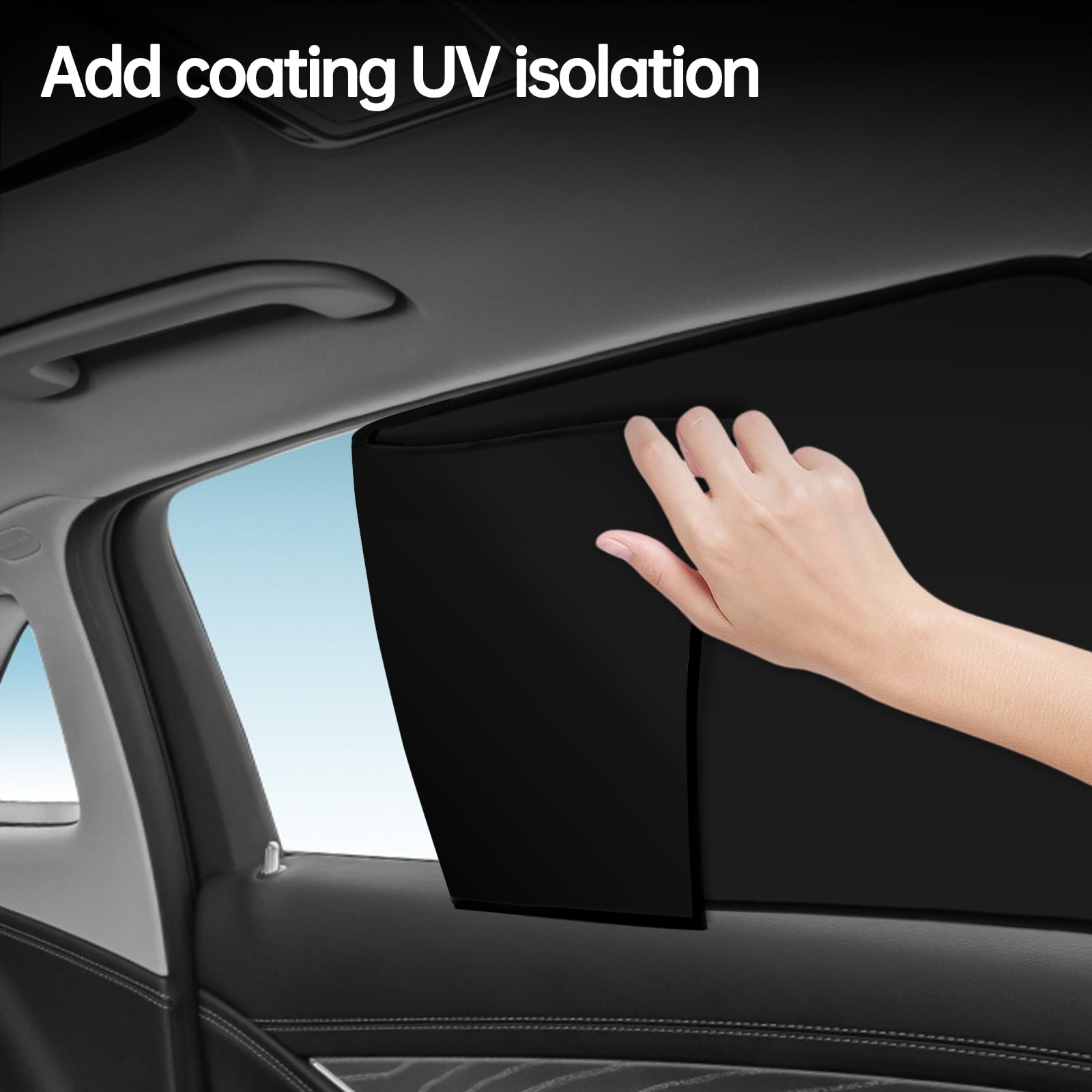 4 Pack Magnetic Car Side Window Sun Shades – Universal Fit Privacy Curtains with Safe Mirror Cutout, Strong Light Blocking & UV Protection, Easy Install for Driving, Camping, and Napping