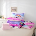thumbnail image 6 of Erosebridal Cute Unicorn Girls 7 Pieces Bedding Comforter Set,Pink Butterflies Kawaii Stars Print Full Bedding Set For Kids,Reversible Pink, 6 of 7