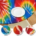 thumbnail image 4 of Colorful Tie Dye Pattern Round Fitted Tablecloth with Elastic Edge,Dining Table Cover Waterproof,Outdoor Round Tablecloth for Camping,Dining,Indoor and Outdoor, 4 of 7