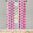 thumbnail image 3 of Ambesonne Leaf Curtains, Watercolor Pink Leaves, Pair of 28"x63", Hot Pink Coconut, 3 of 5