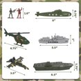 thumbnail image 2 of Set militar de 3 nutrias para hombre del ejército, 360 piezas, con portaaviones, 2 of 9