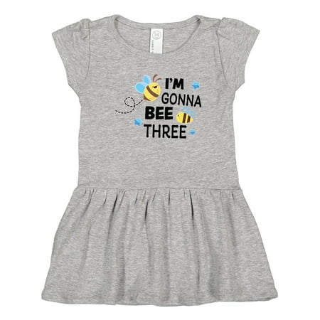 

Inktastic I m Gonna Bee Three with Cute Bees Gift Toddler Girl Dress