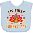 thumbnail image 3 of Inktastic My First Turkey Day with Turkey and Leaves Boys or Girls Baby Bib, 3 of 4
