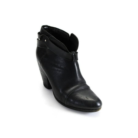 

Pre-owned|Rag & Bone Women s Pull On Leather Block Heel Strappy Ankle Boots Black Size 38