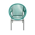 thumbnail image 3 of GDF Studio Carver Modern Rattan Outdoor Basket Chairs, Set of 2, Teal, 3 of 8