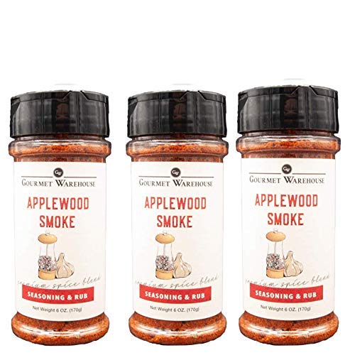 Gourmet Warehouse Applewood Smoke Spice Rub, 6 ozs, 3 Pack No MSG, No