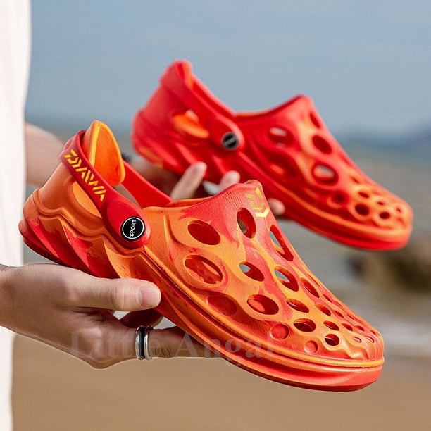 Daiwa-Sandalias de goma antideslizantes para hombre y mujer, zapatillas ligeras de goma EVA con agujeros rasgados para jardín, zapatos de lluvia para exteriores Qiuyongming unisex