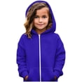 thumbnail image 2 of Resicozy Zip Up Hoodie Uniform Boys Girls Zipper Sweatshirt Oversized Y2K Fall Hooded Jackets Clothes with Pockets 3-12 Years Dark Blue 140, 2 of 5