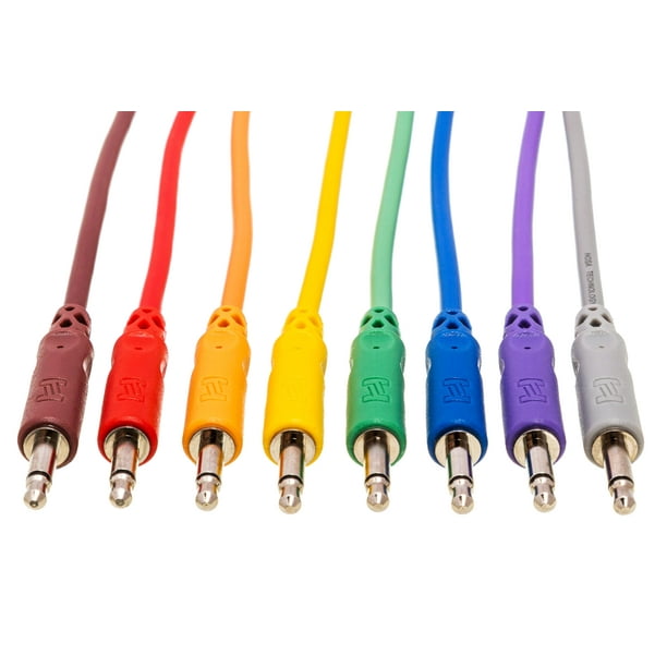 Cables de conexión Eurorack Hosa CMM-845, paquete de 8, 45 cm, varios