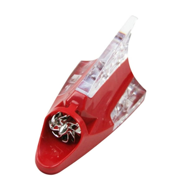 Luz de energía eólica automática en apariencia de de tiburón, reemplazo universal de la decoración del tejado Spoiler Lamp Car LED Rojo shamjiam Luz de energía eólica automática