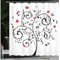 thumbnail image 3 of Ambesonne Music Note Shower Curtain, Romantic Tree and Hearts, 69"Wx84"L, Dark Pink Charcoal Grey, 3 of 4