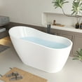 thumbnail image 5 of Vanity Art 55" x 28" Acrylic Freestanding Bathtub Contemporary Soaking Tub with Overflow and Pop-Up Drain, VA6531, 5 of 12