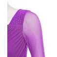 thumbnail image 5 of Sholeno Lyrical Dance Dress for Women V-neck Long See-through Sleeves Rhinestone Modern Contemporary Purple XL, 5 of 7