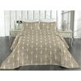 thumbnail image 2 of Ambesonne Art Deco Quilted Bedspread Set 3 Pcs, Pale Brown Semi Circles, Queen, Pale Brown and White, 2 of 4