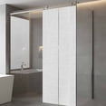 thumbnail image 4 of White Burlap Texture Window Privacy Film, Farmhouse Vintage White Static Cling UV Sun Blocking Tint Film Heat Control Windows Films for Bedroom Bathroom, Window Stickers 29.5"x78.7", 4 of 8