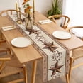 thumbnail image 3 of Table Runner 108 Inches Long for Kitchen Dining, Farmhouse Texas Star Brown Dresser Scarf Farmhouse, Dining Table Decorations for Wedding/Parties, Berry Vintage Wooden 13 x 108 In, 3 of 8