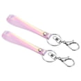 thumbnail image 1 of Unique Bargains Wrist Lanyard for Keys Wristlet Strap Keychain Silver Keyring, Pink 2 Pack, 1 of 5
