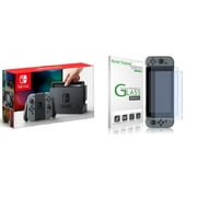 Nintendo Switch Gaming Console Gray Joy-Con Bundle with Tempered Glass Screen Protector