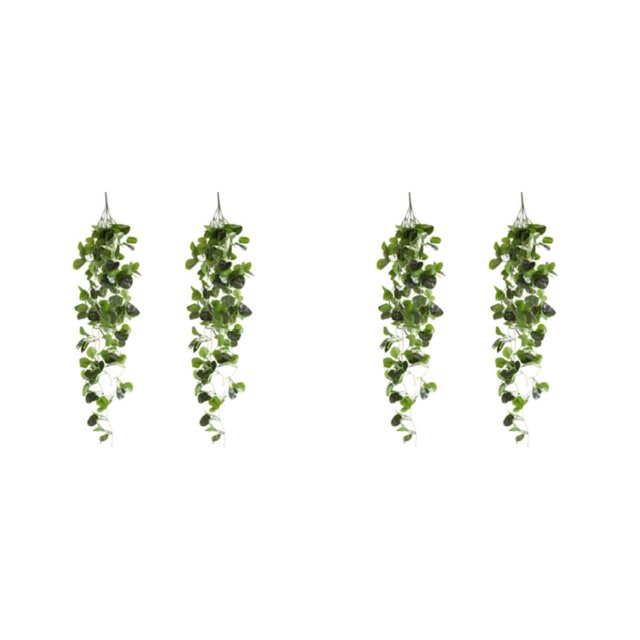 Yuarrent 2 plantas artificiales para colgar en la pared, elegantes hojas anchas de bajo mantenimiento para colgar en ratán. Type2 NO2