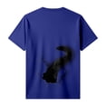 thumbnail image 5 of TrendOFT T Shirts for Man Unisex Animal Cat Graphic Print Short Sleeve Crew Neck Loose Summer Daily Mens Shirts Blue M, 5 of 8