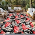 thumbnail image 2 of Red Flamingo Outdoor Rug for Patio/Deck/Porch, Non-Slip Large Area Rug 4 x 6 Ft, Summer Tropical Plants Leaves Botanical Black Indoor Outdoor Rugs Washable Area Rugs, Camping Rug Carpet Runner, 2 of 8