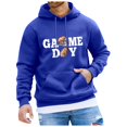 thumbnail image 1 of VBARHMQRT Oversized Sweatshirt Men Rugby Printed Pocket Drawstring Hooded Sweatshirt Casual Loose Comfortable Trendy Business Sweatshirt, 1 of 4