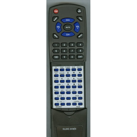 Replacement Remote for PHILIPS 996500026916, 313923804482, HTR5000/37, HTR500037, HTS5800H, HTS3400D37, HTS3410D, HTS3400, HTS3410, HTR5000, HTS3410D