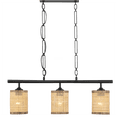 thumbnail image 3 of JERFIT 3-Light Farmhouse Ceiling Pendant Light with Rattan Shade, Black Metal and Natural Wicker Island Chandelier for Kitchen Dining Room, 3 of 4