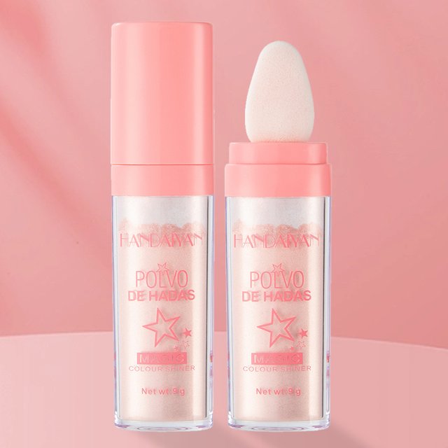 Resaltador 3D Allover Body Powder Easy Coloring No Sticky para brazos, piernas, vello facial (rosa)