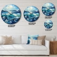 thumbnail image 4 of Designart "Teal Blue Ocean Coastal Charm Pointillism" Nautical & Beach Oversized Wall Clock, 4 of 6