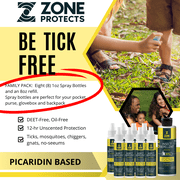 Zone Protects Picaridin Insect Repellent Unscented Bundle; (8) 1oz Mist Spray Plus Refill