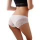 thumbnail image 2 of Gibobby Calzones de encaje para mujer Ropa interior interior sin de patchwork de encaje de seda de hielo para mujer(Blanco,Talla única), 2 of 3