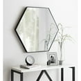 thumbnail image 3 of Kate and Laurel Rhodes 6-Sided Hexagon Wall Mirror, 30.75x34.75 Walnut Brown, 3 of 6