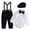 White-3a, variant on YWIYIUD Boys Suits 2 Pieces Toddler Boy Formal Gentleman Suits Short Shirt with Bowtie Suspender Pants Boy Gentleman Wedding Outfits Toddler Clothes Summer Short Sets Home Wear Yellow 3-4 Years