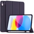 thumbnail image 1 of KOMI for iPad 10th Generation Case 2022 with Pencil Holder, iPad 10.9 Inch Case [Support Touch ID] Flexible TPU Back Shell Smart Trifold Stand Protective Cover, Auto Wake/Sleep, 1 of 5