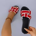 thumbnail image 4 of Xucatan Women's Flat Sandals, Casual Two Strap Slide with Color Block Weave, Non Slip Sole Outdoor Indoor Footwear, Versatile Spring Summer Design for Daily Use Gift, 4 of 4