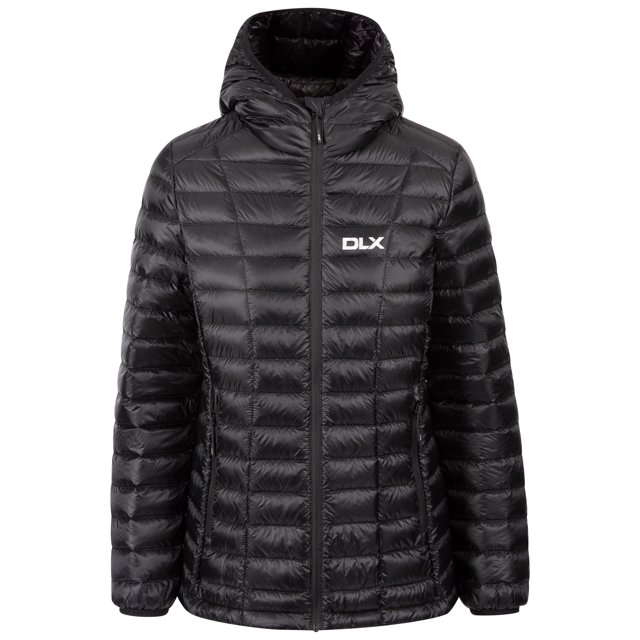 DLX Womens Ultra Lightweight Down Jacket Hooded Front Zip Packaway Galina