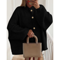 thumbnail image 6 of Women's Winter Button Down Cardigan Sweaters Mock Neck Lantern Long Sleeve Chunky Knit Jacket Trendy Outerwear, 6 of 6