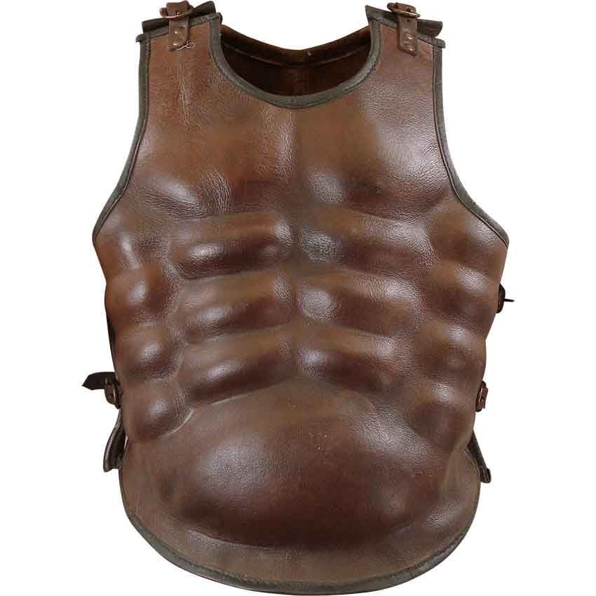 Greek Black Leather Medieval Muscle Armor Collectible Wearable Heavy Chestplate 