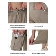 thumbnail image 4 of Pdbokew Women's Cargo Hiking Pants Lightweight Quick Dry Fit Comfy Athletic Casual Outdoor Trip Pockets Elastic Waistband Deep Khaki XL, 4 of 7