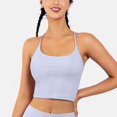 thumbnail image 4 of Vedolay Trendy Tops For Women Women's Sleeveless Halter Criss Cross Cami Lace Up Self Tie Tank Crop Tops,Light Blue S, 4 of 5