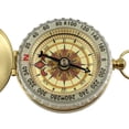 thumbnail image 2 of Brass Golden Compass Navigation Waterproof with Night Light Round Golden Navigation Tool for Camping Hiking Climbing, 2 of 7