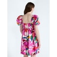 thumbnail image 3 of Free Assembly Women's and Women's Plus Puff Sleeve Peasant Mini Dress, Sizes XS to 4X, 3 of 5