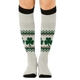 thumbnail image 6 of St. Paddy's Day Fun and Crazy Patterned Socks Breathable Cotton Unisex Novelty Design for Men and Women Green Thigh High Stockings, 6 of 7