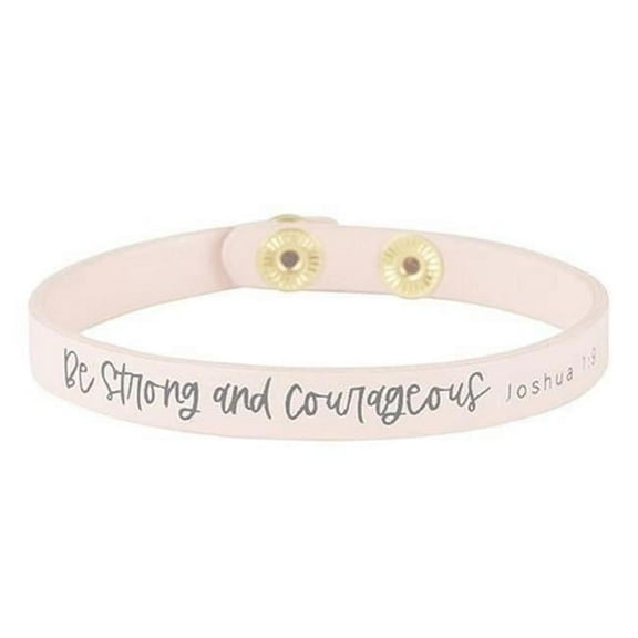 Be Strong And Courageous Leather Snap Bracelet