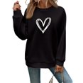 thumbnail image 2 of Women's Fashionable Casual Long Sleeve Printed Pullover Sweatshirt Blessed Design Comfort Top for Women Loose Fit Streetwear,Black,S, 2 of 5