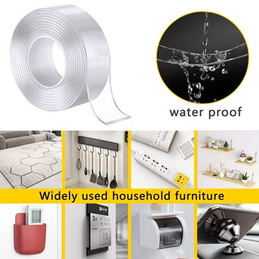 Branded Heavy Duty Nano Double Sided Tape – Reusable, Strong Adhesive, Clear Mounting Tape
